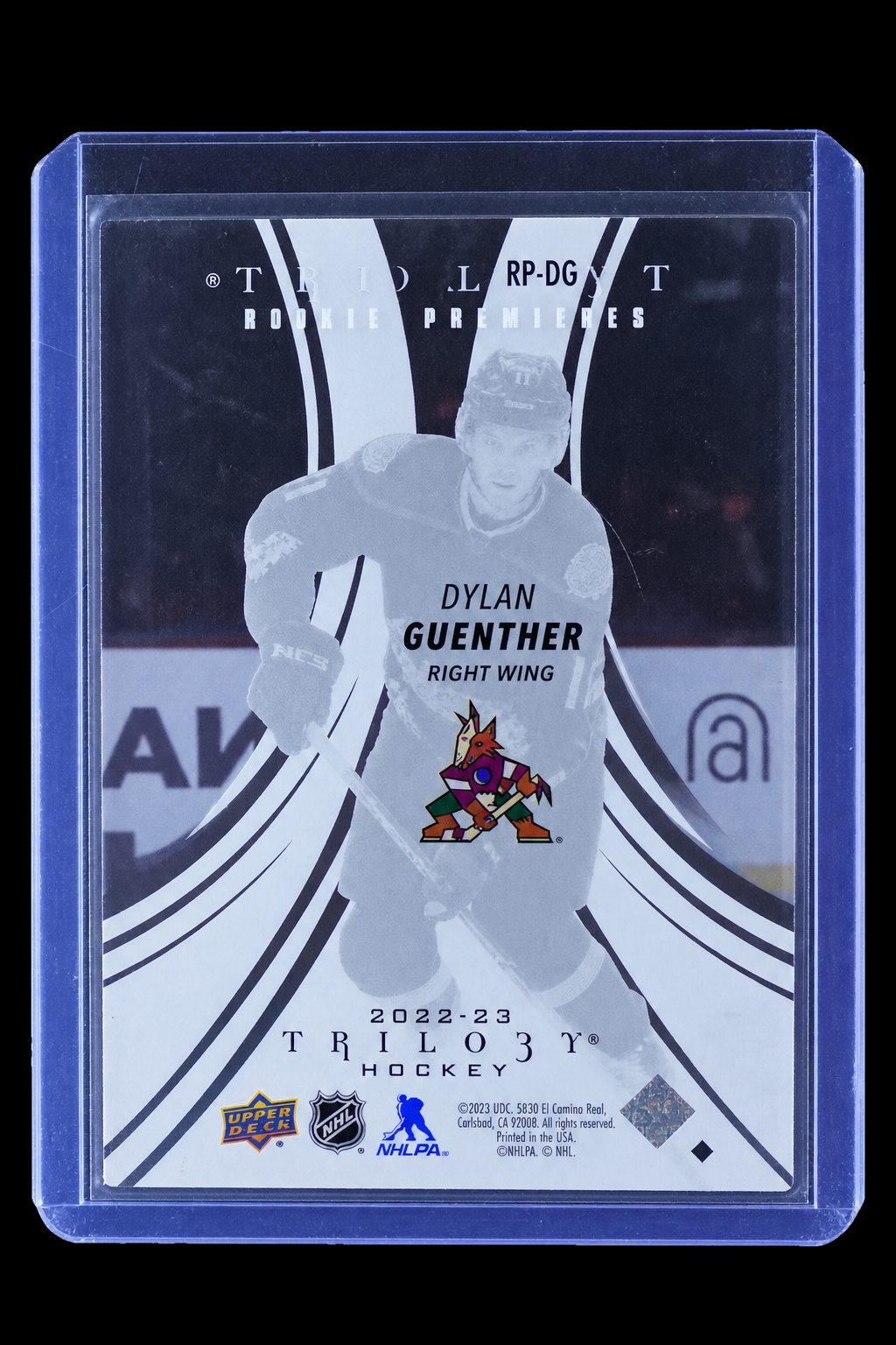 22-23 Trillogy Rookie Premier Dylan Guenther Clear Cut 115/299