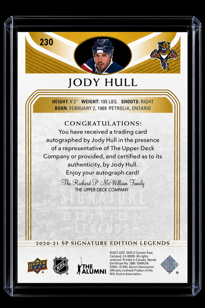 20-21 SP Signatur Jody Hull ON-CARD Autograph